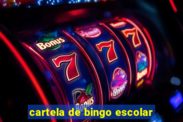 cartela de bingo escolar