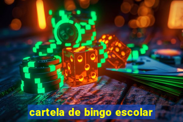 cartela de bingo escolar