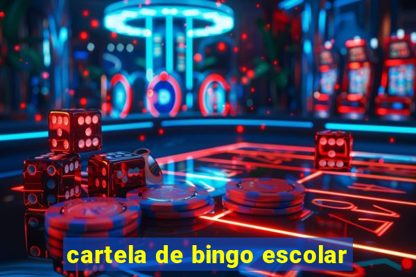 cartela de bingo escolar