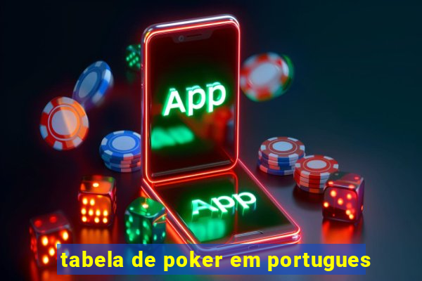 tabela de poker em portugues