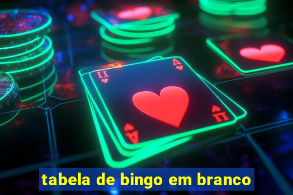 tabela de bingo em branco