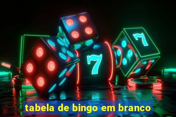 tabela de bingo em branco