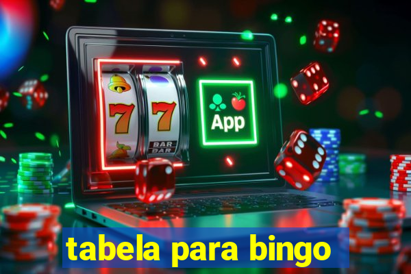 tabela para bingo