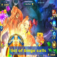 list of bingo calls